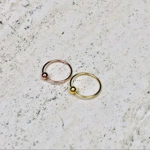925 Sterling Silver Ball Closure Nose Rings 2 Set
